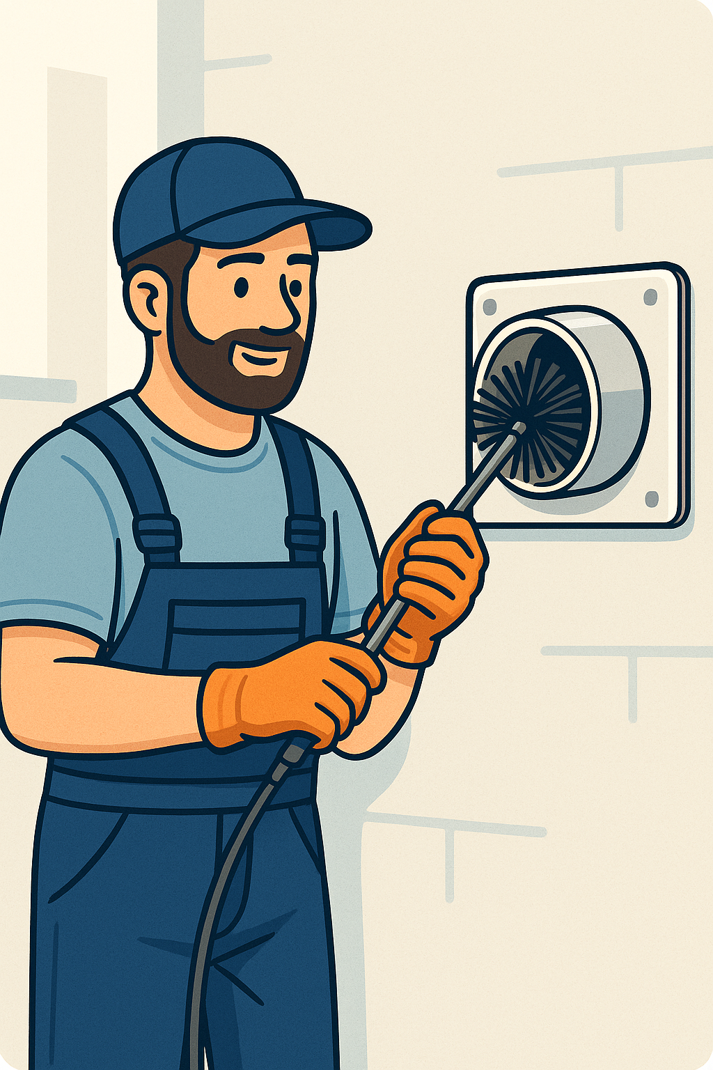 Dryer vent cleaning illustration